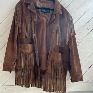 100% genuine leather fringe jacket